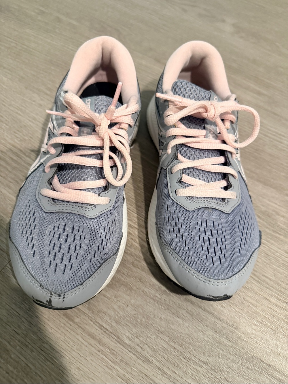 Asics Light Gray and Pale Pink Women's Sneakers